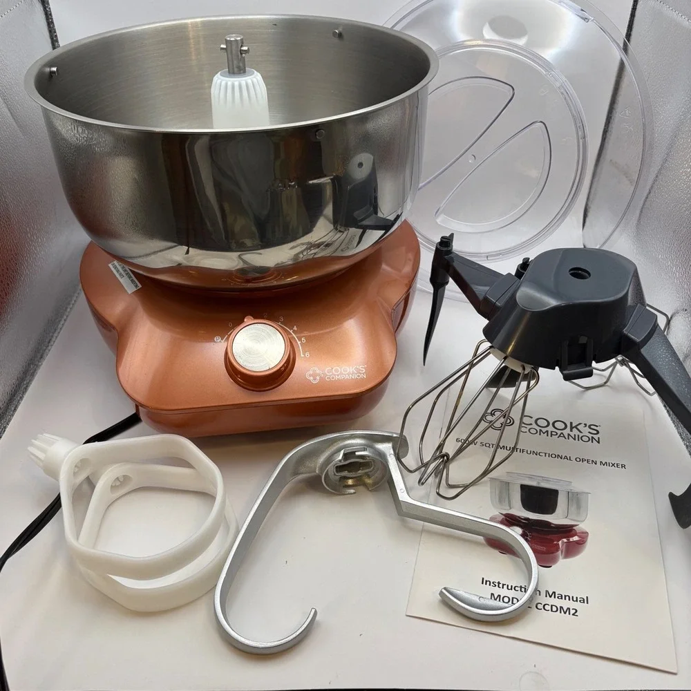 Cooks Companion 600W 5QT Open Mixer CCDM2 Copper Rose Gold + Extra Bowl